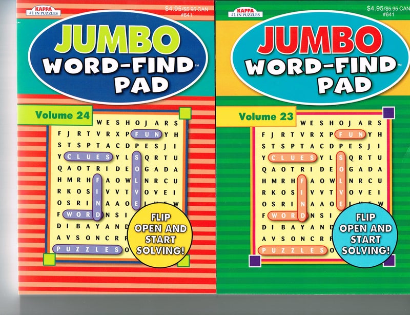 Jumbo Word-Find Pad Set of 2 (See Seller Comments for Volumes) by Kappa